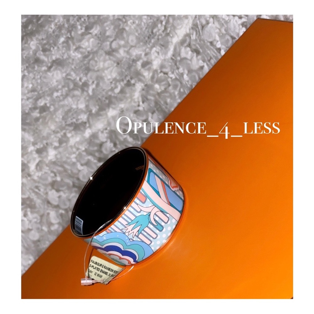 HERMES FAUBOURG RAINBOW ROSE GOLD
D-PLATED ENAMEL XL BRACELET